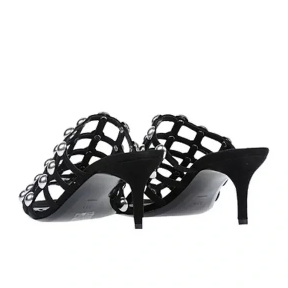 Alexander Wang Sofia Kitten Heel Sandal Mules Shoes Size  39 - Picture 4 of 11